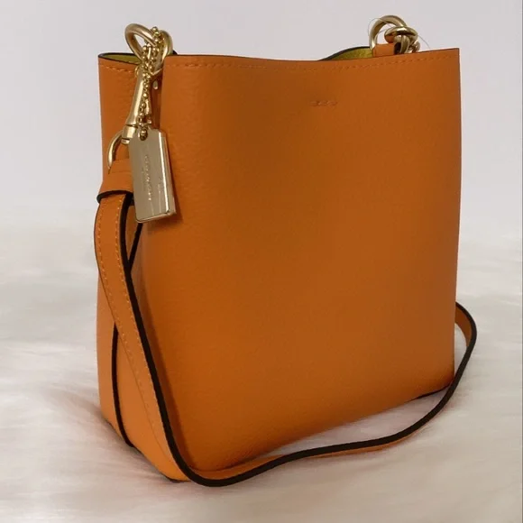 NWT💃Coach MINI Town Bucket Bag Candied Orange - Picture 4 of 9